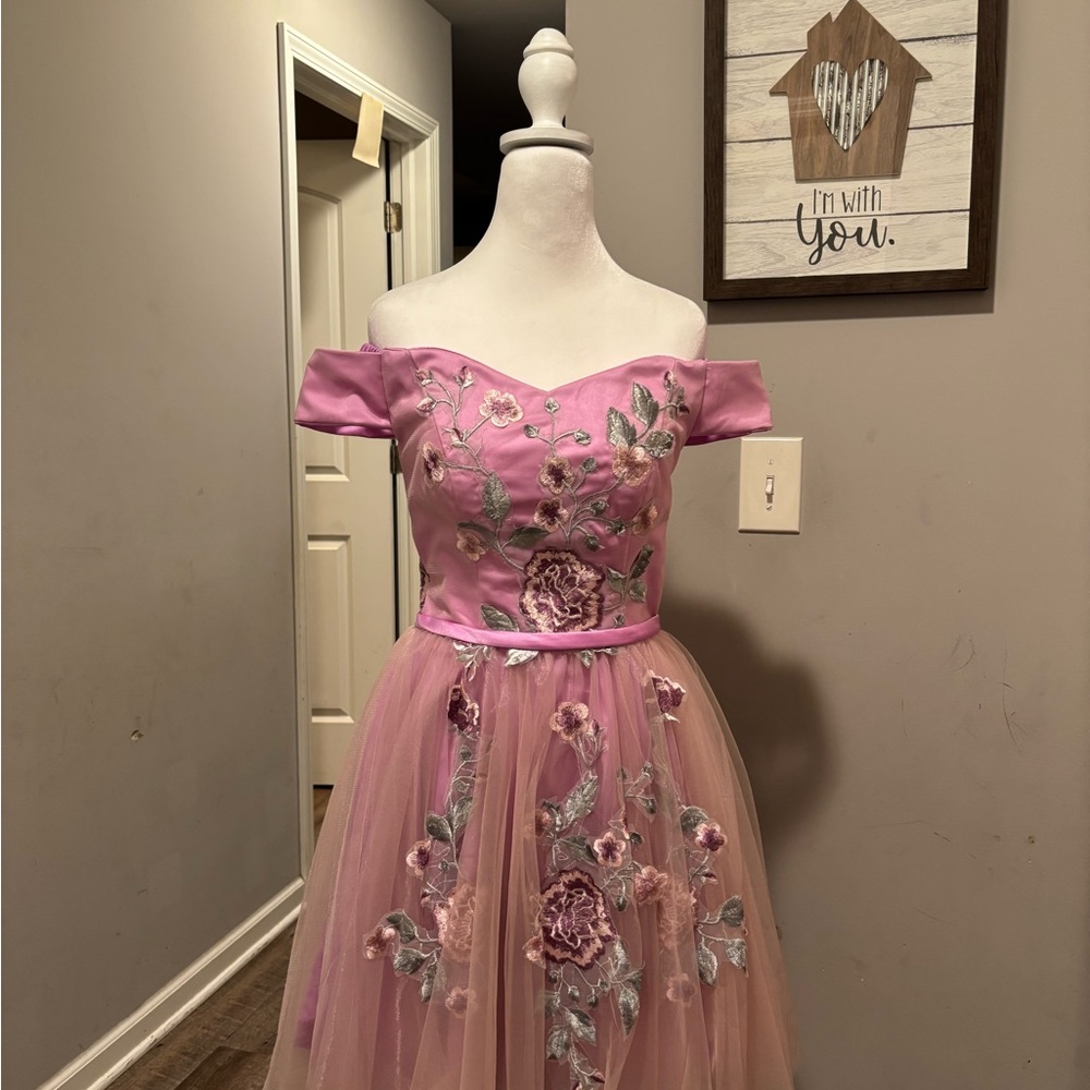Elegant Pink Floral Kids Dress